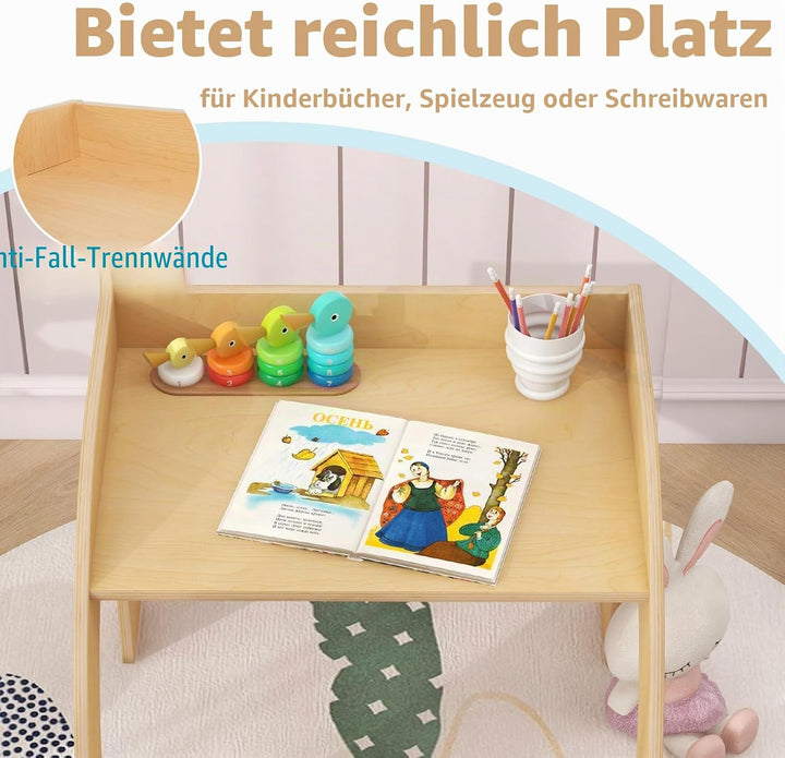 LIFEZEAL Kindertisch Set Holz, Kleiner Schreibtisch mit Stuhl für Kinder, Multifunktionaler Kinderle