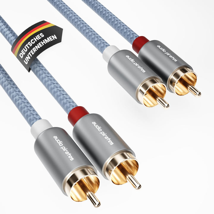 audio pirates High Performance Audio Cinchkabel 2 x 2 Cinch- Kabel | brillante Tonqualität, Sehr rob