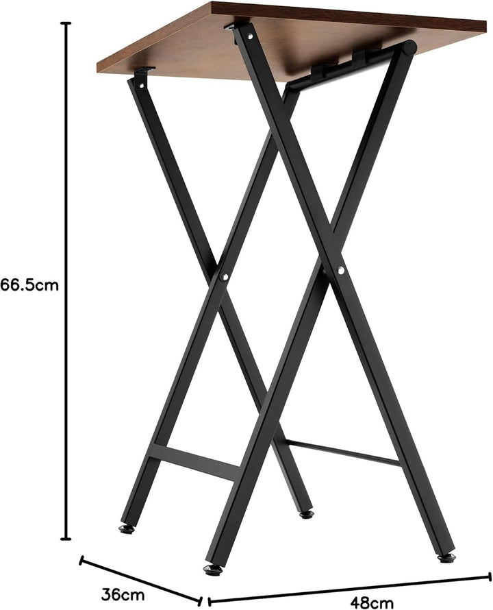 tectake 2er Set Beistelltisch klappbar, Holz Tablett Tisch im Industrie-Design, 48x36x66,5 cm, TV Tr