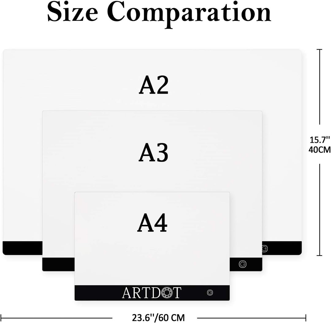 ARTDOT Leuchttisch A2 für 5D Diamond Painting Zubehör, Einstellbare Helligkeit Diamant Painting Lich