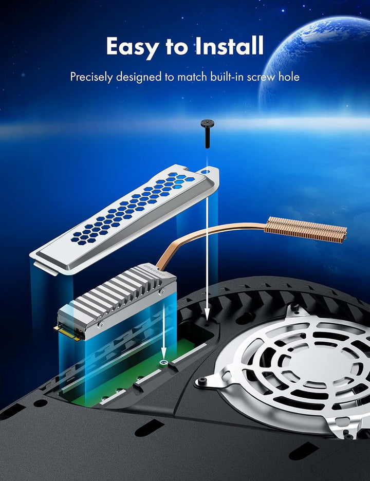 GRAUGEAR | Heatpipe Kühlkörper für M.2 SSD (2280) mit Abdeckung | PS5 Heatpipe-Kühler Kit | für PS®5
