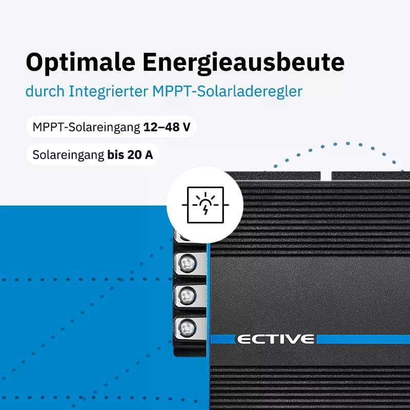 ECTIVE SBB 20C PRO Solar-Ladebooster 20A 12V auf 12V – Einstellbarer DC-DC Battery-to-Battery Ladebo