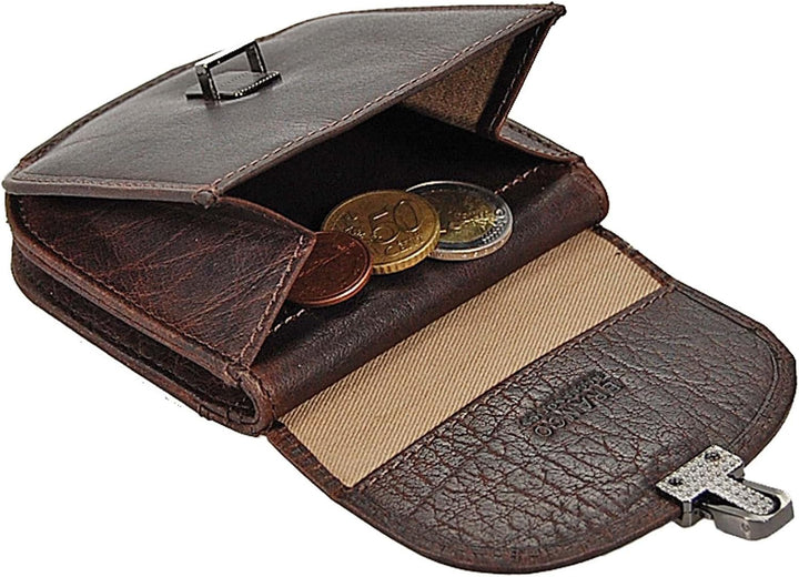 Branco Damen Geldbörse Leder Damenbörse Börse Portemonnaie Geldbeutel GoBago (Braun), Braun