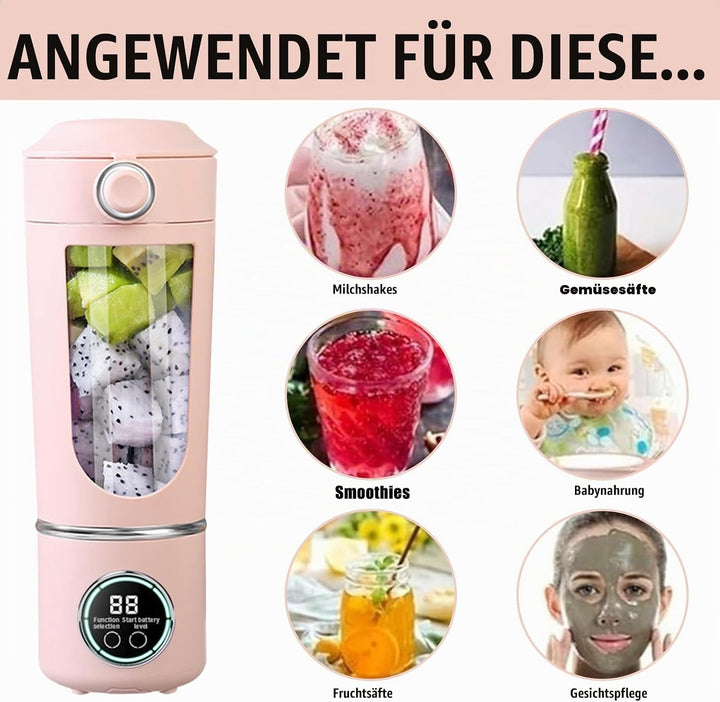 Tragbarer Mixer, 700 ml Maker to Go Mini-Standmixer mit 12-Klingen Edelstahl, Portable Blender USB A