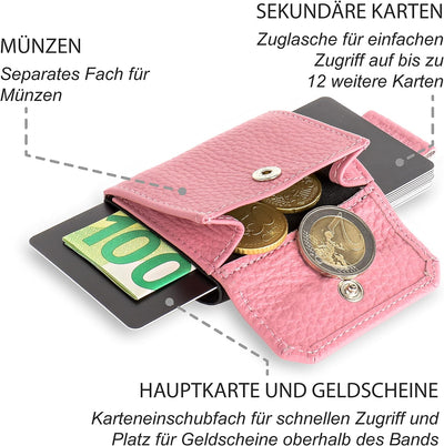 Jaimie Jacobs Minimalist Wallet Nano Boy Pocket Mini Geldbörse aus Textil mit Zugband schmaler Karte