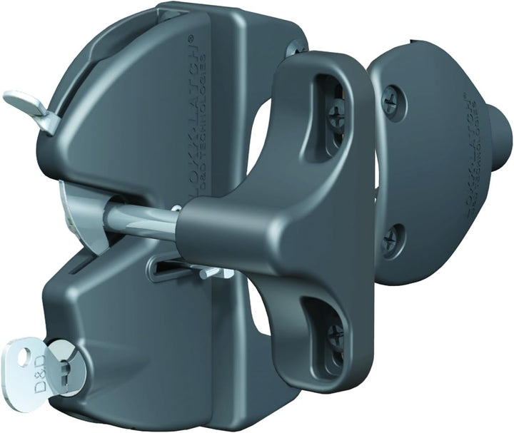 National Hardware V6201 LTCH BLK N346-201 4-9/16" LokkLatch Automatic Keyed Gate Lock Latch in Black