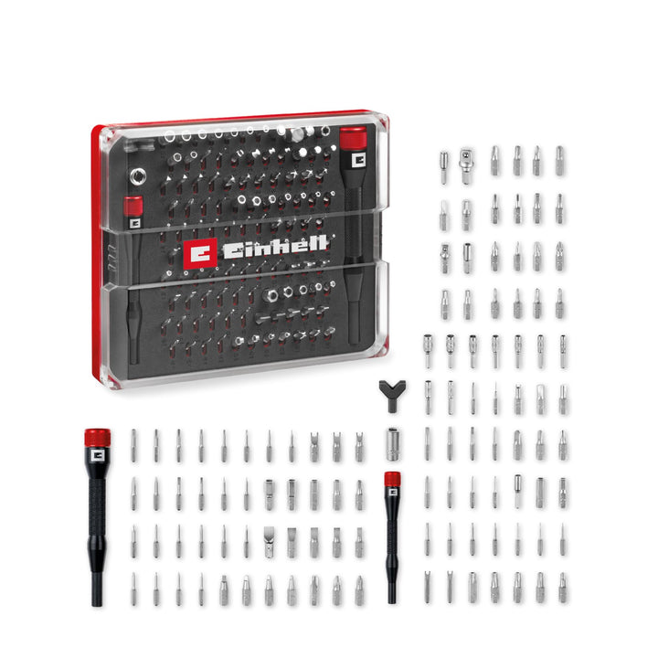 Original Einhell 114-tlg. Präzisions- und Elektronik-Reparatur-Set (Präzisionsbits, Hakendreher-Bit,