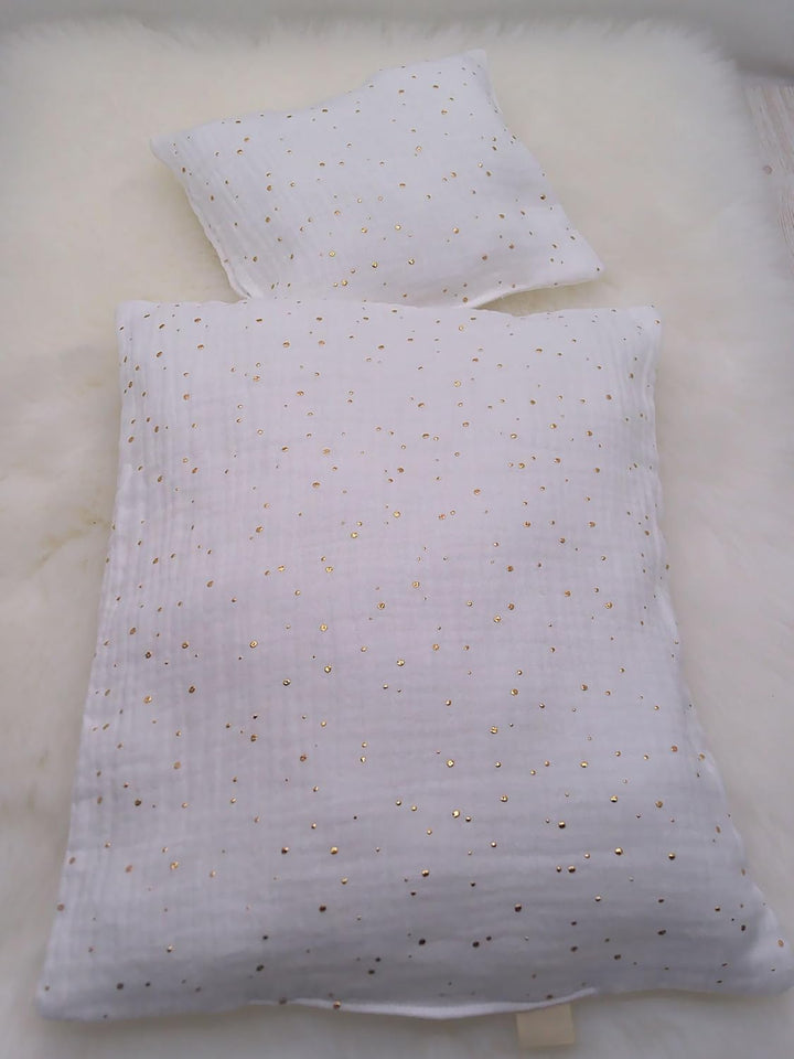 Puppenbettwäsche aus Musselin, in verschieden Grössen und Farben, für Puppenbett, Puppenbuggy, Trage