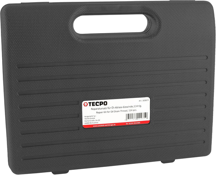 TECPO Ölwanne Ölablasschrauben Reparatur Satz 114 Teile + Gewindebohrer M13-M22