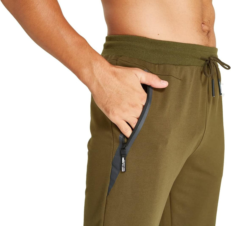 Tansozer Jogginghose Herren mit Reissverschluss Slim Fit Hose Herren mit Taschen S Grün, S Grün