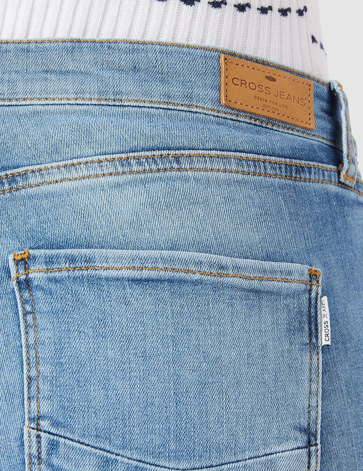 Cross Damen Jeans-Shorts Genna 29W Kurz Mid Blue, 29W Kurz Mid Blue