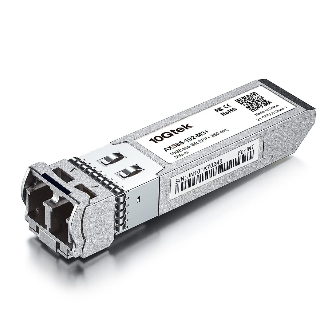 10Gtek Industrial Grade 10GBase-SR SFP+ Transceiver, 10G 850nm MMF, up to 300 Meters, Compatible for