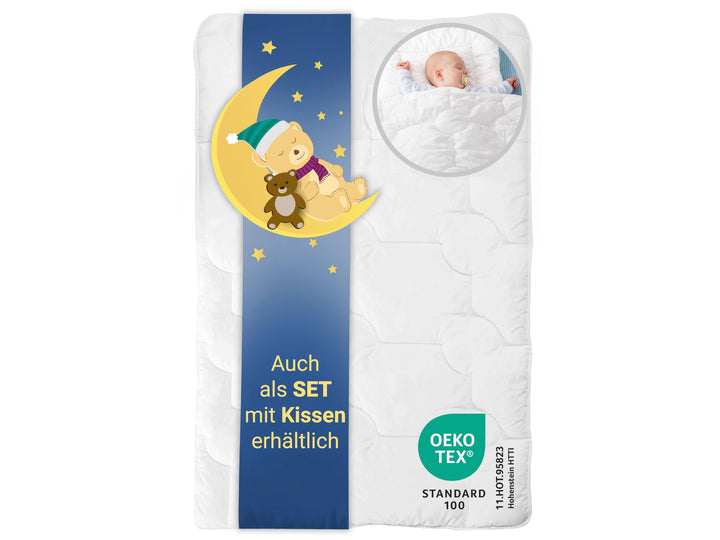 ZOLLNER Kinderbettdecke, 100x135 cm, Mikrofaser, allergikergeeignet, Kochfest 100x135 cm (1er Pack),