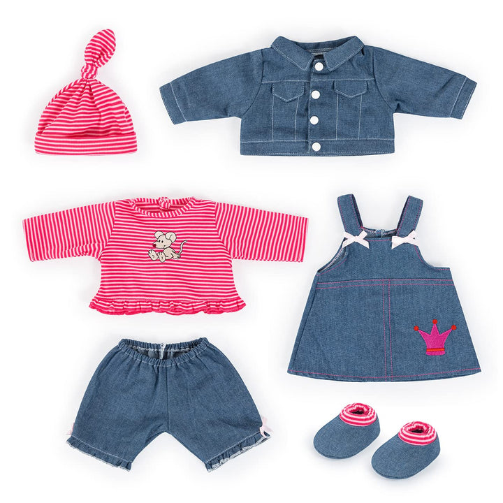 Bayer Design 84618 für 42-46cm Puppen, Hose, Oberteil, Jacke, Kleid, Shirt, Mütze, Schuhe, Jeans-Opt