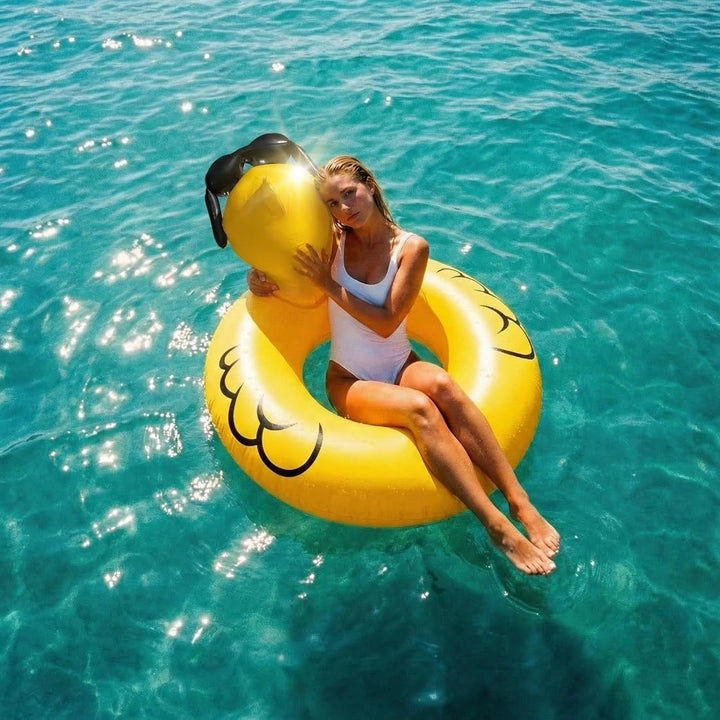 Float Joy Ente Aufblasbare Schwimmring 106cm Schwimmtier für den Pool Verdickte Schwimmreifen Erwach