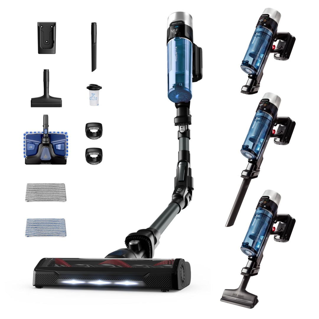 Rowenta X-Force Flex 9.60 Allergy Aqua kabelloser Akku-Stabstaubsauger, 100 Air Watt, herausnehmbare