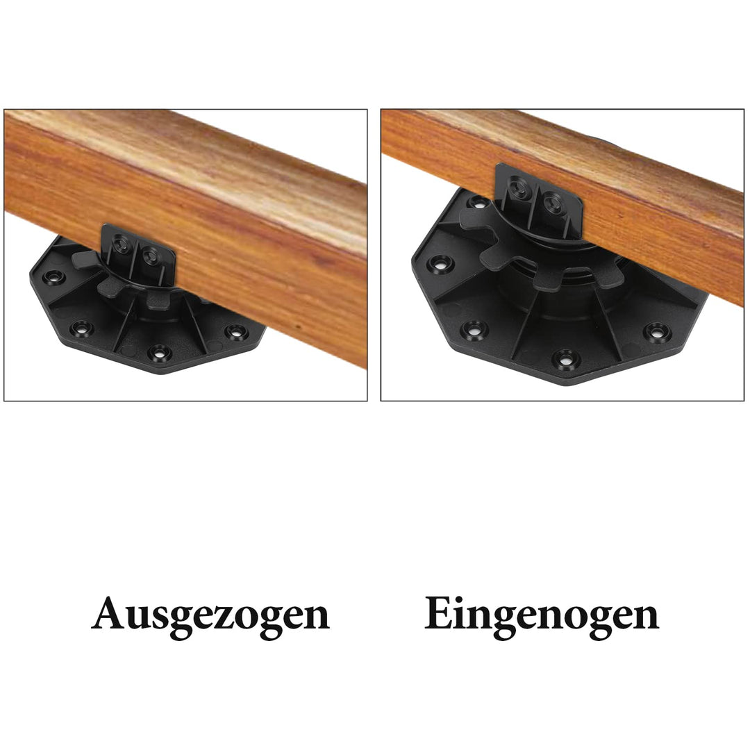 Yakimz Stelzlager höhenverstellbar 10 Stück Stellfuss 30-60mm Plattenlager - Stelzlager für Terrasse