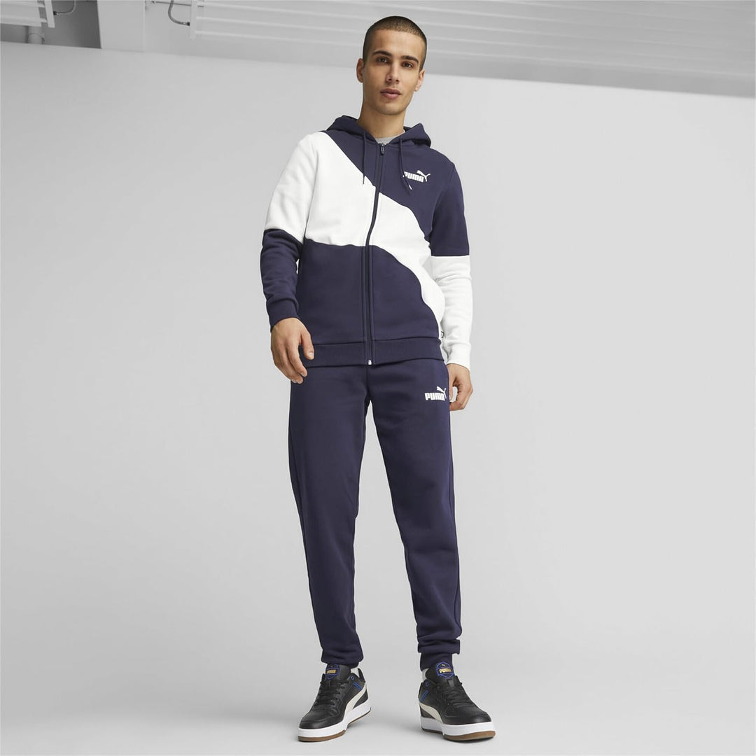 PUMA Herren Power Cat Sweat Suit Trainingsanzug XS Blau / Marineblau, XS Blau / Marineblau