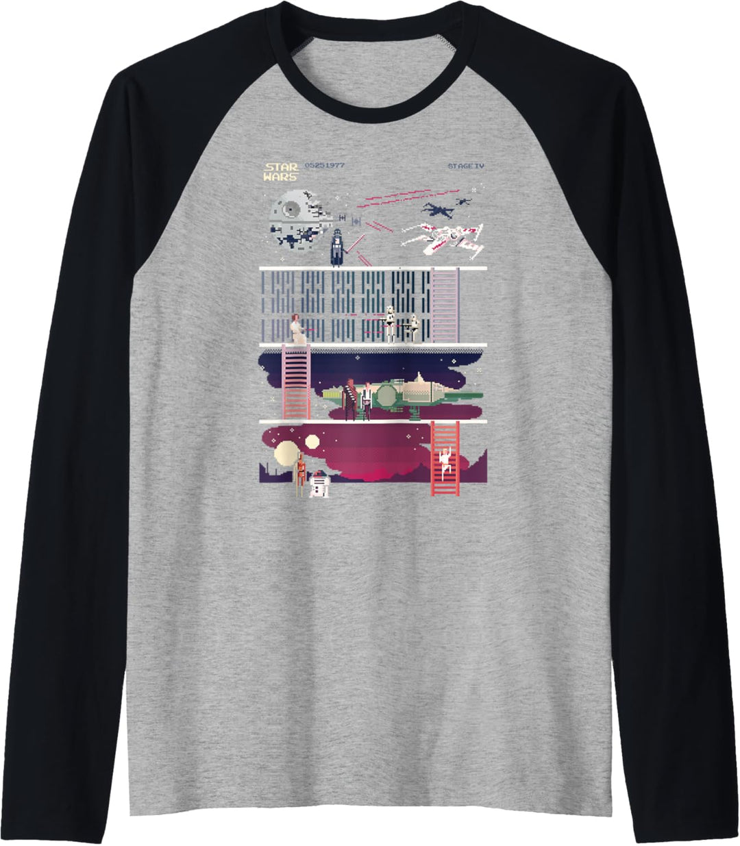 Star Wars A New Hope 8-Bit Game Raglan