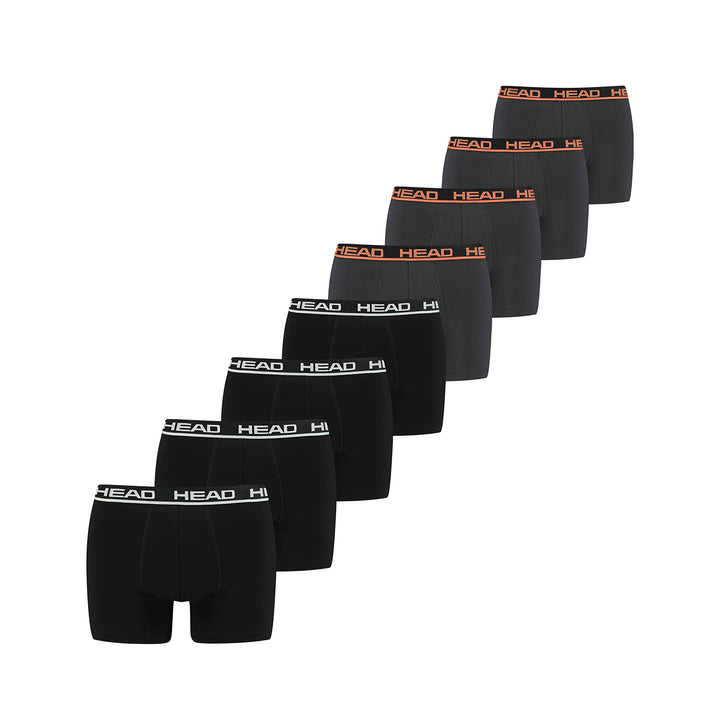 HEAD Herren Boxershorts 841001001 8er Pack S Schwarz/Grau, S Schwarz/Grau