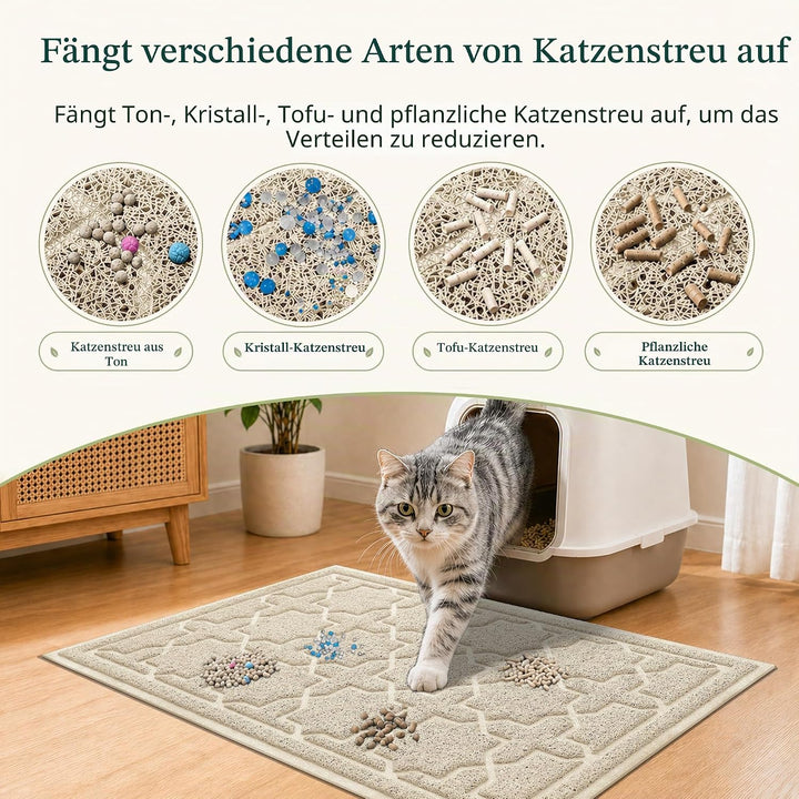 Yimobra Katzenstreu Matte, 90 x 60 cm, wasserdichte Katzenklomatte rutschfest Katzenklo Unterleger M