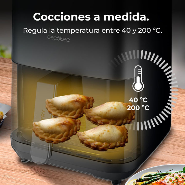 Cecotec Heissluftfritteuse ohne Öl - 4L - Grillplatte - Grill - Doppelte Heizelemente - Air Fryer Ce