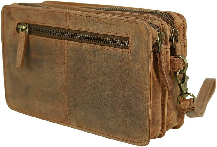 J JONES JENNIFER JONES Echt Leder Herren Handgelenktasche Herrenhandtasche Brieftasche Geldbörsentas