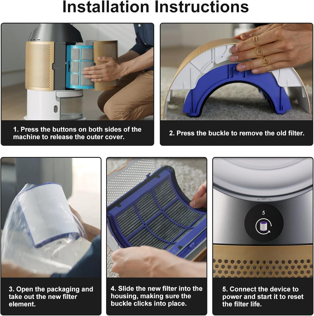Ersatzfilter für Dyson Luftreiniger, HEPA Filter Kompatibel mit Dyson PH01 Pure Humidify+Cool, HP06