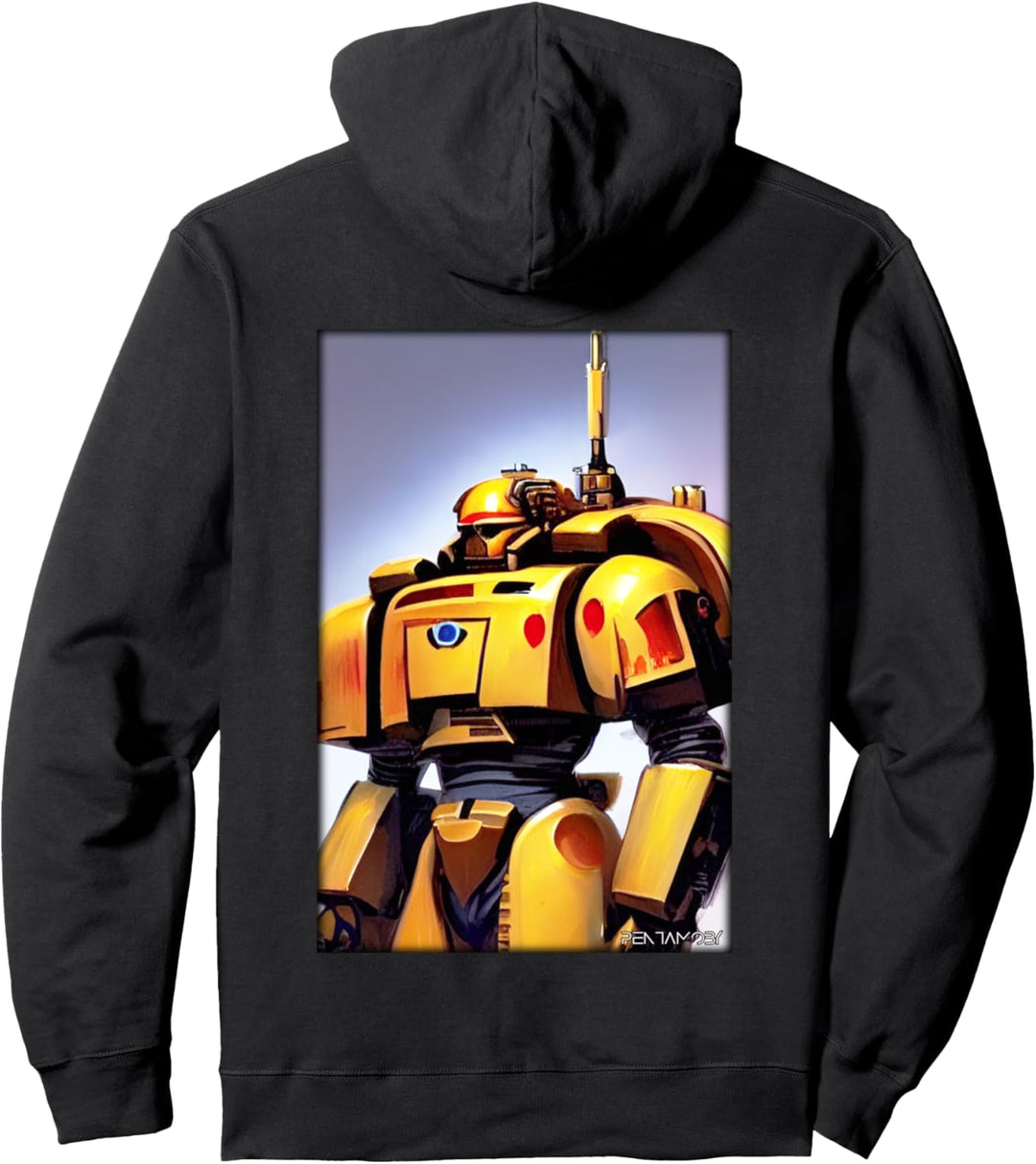 Kampfbot Roboter Supersoldat Maschine Krieger Macht Rüstung Pullover Hoodie