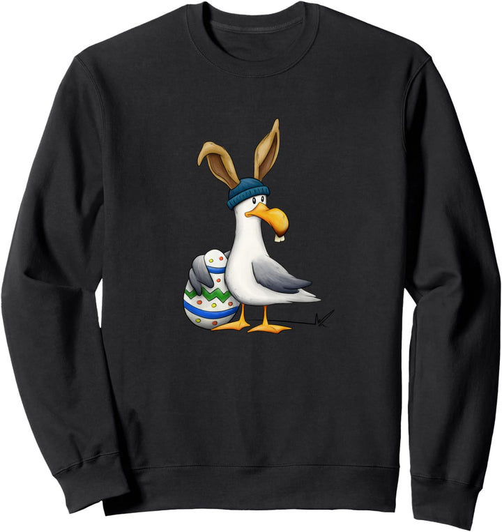 Norddeutscher Osterhase Nordsee Ostsee Möwe mit Osterei Sweatshirt