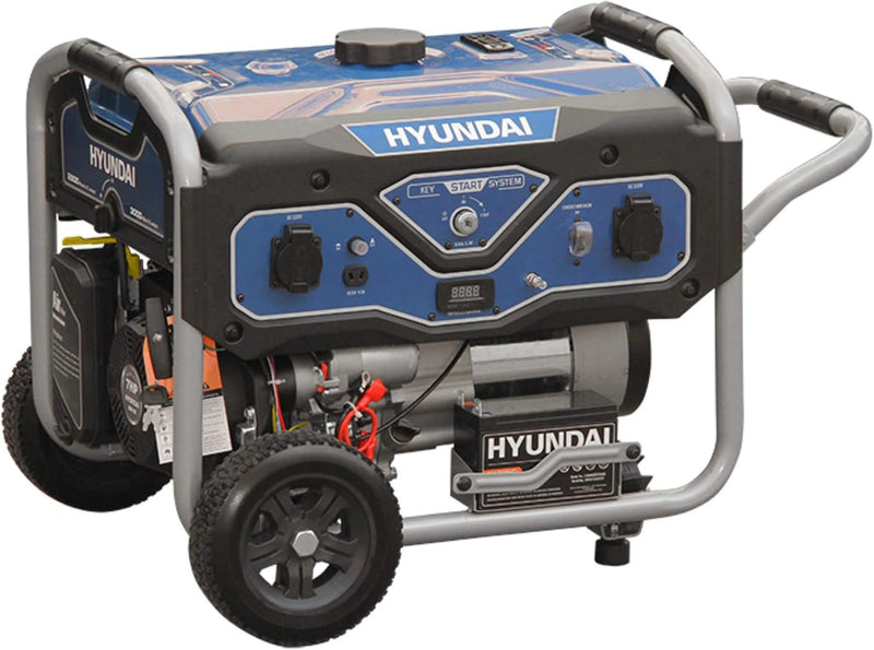 HYUNDAI Benzin Generator BG55052, Stromerzeuger mit 7PS Motor und 3.0kW max. Leistung, Handstart und