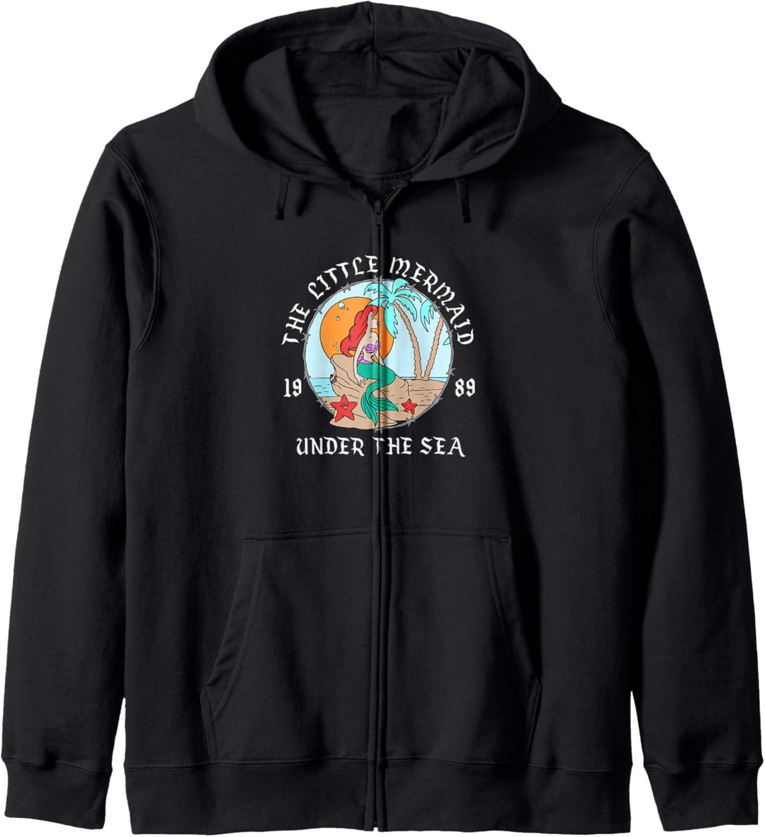 Disney Little Mermaid Ariel Vintage Circle Portrait Logo Kapuzenjacke
