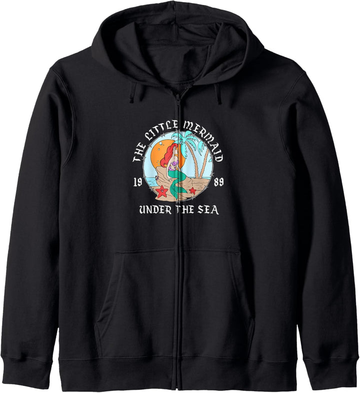 Disney Little Mermaid Ariel Vintage Circle Portrait Logo Kapuzenjacke