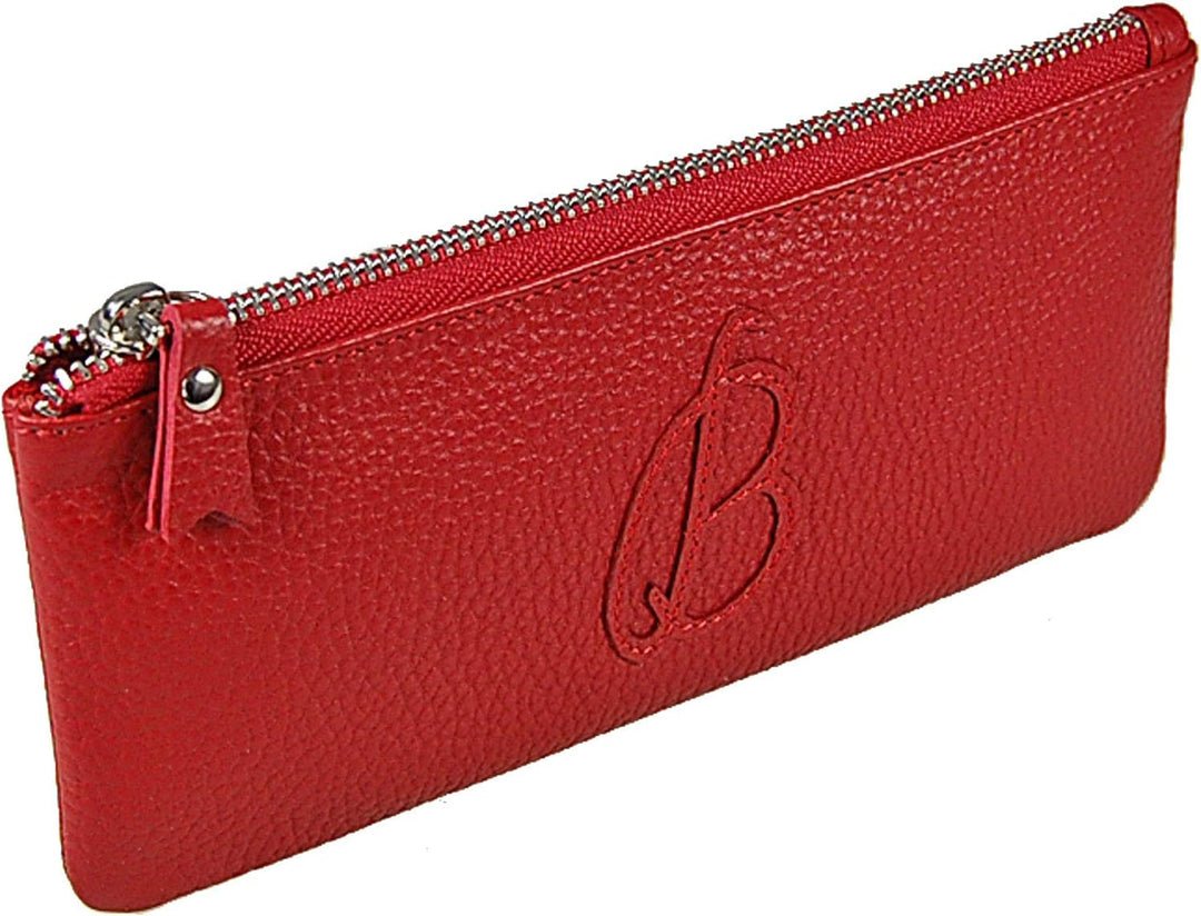 Kosmetiktasche Leder Kosmetiketui Schminktasche Stifteetui Make up Beauty Tasche GoBago (Rot), Rot