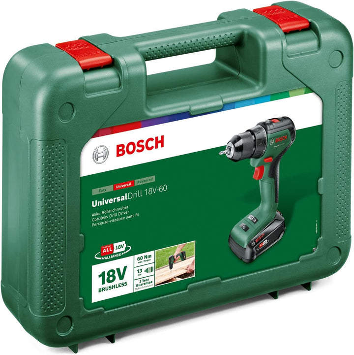 Bosch Home and Garden Akkuschrauber UniversalDrill 18V-60 (1 Akku, 18 Volt System, im Koffer)
