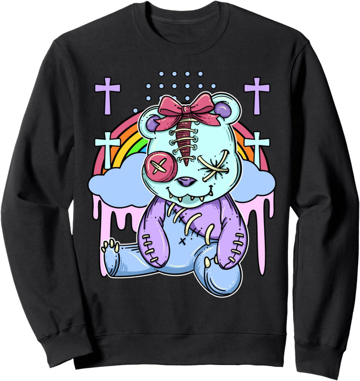 Creepy Cute Pastel Goth Teddy Bear Voodoo Doll For Teens Sweatshirt