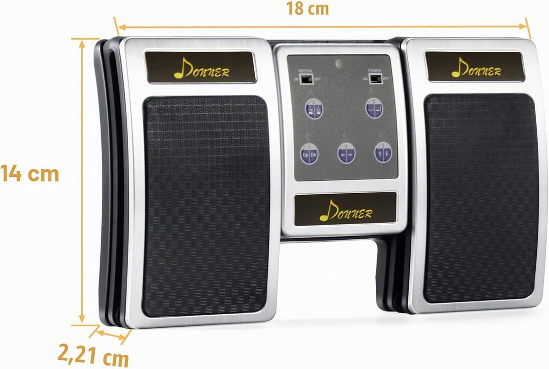 Donner Bluetooth Page Turner Pedal für Tablet Ipad Wiederaufladbar, Silber