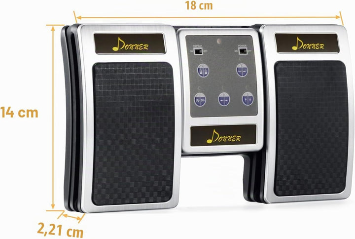 Donner Bluetooth Page Turner Pedal für Tablet Ipad Wiederaufladbar, Silber