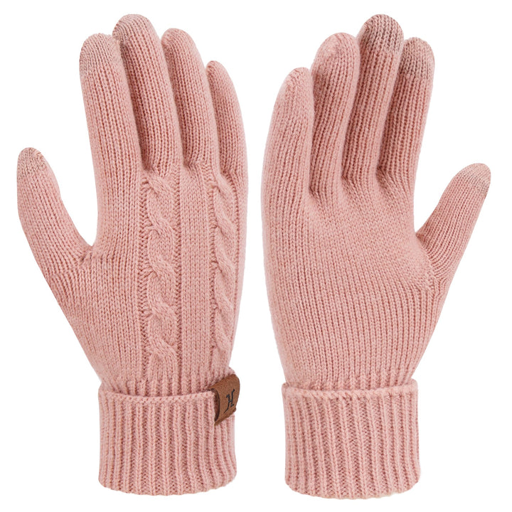 Bequemer Laden Thermo Touchscreen Handschuhe Damen Winter Warm Zopfmuster Winterhandschuhe Strickhan