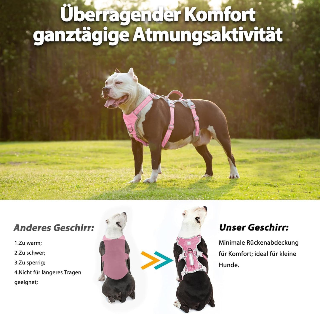 Huntboo Panikgeschirr für Hunde, Hundegeschirr Grosse Hunde, hEeflektierendes Geschirr mit Gepolster