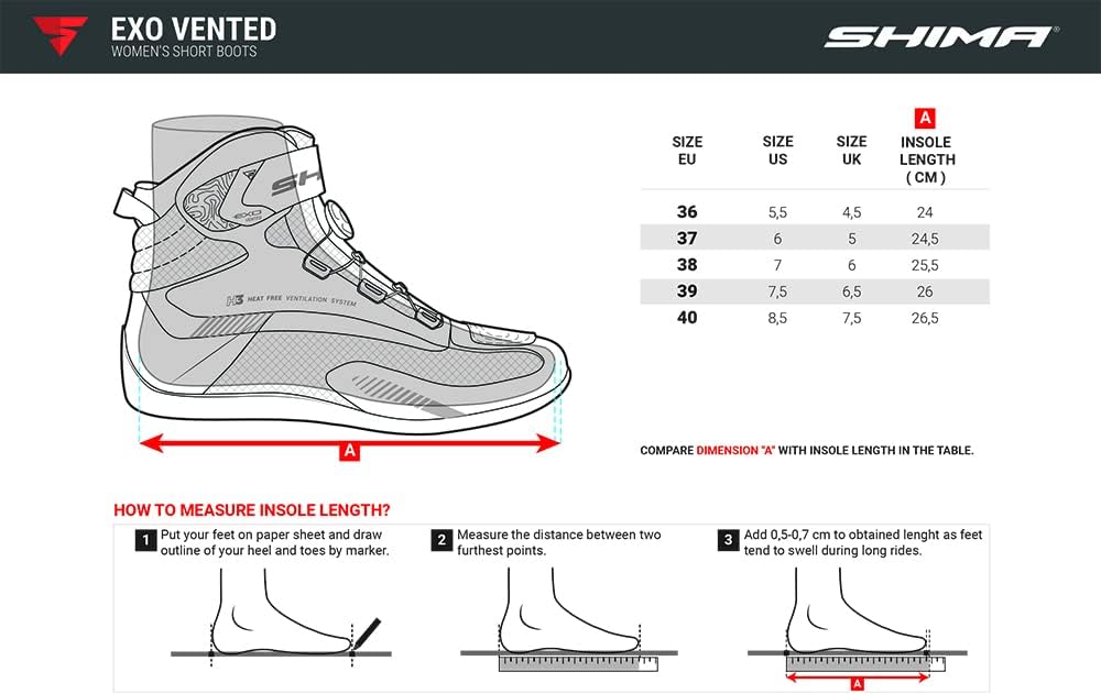 SHIMA EXO Vented Lady, Motorradschuhe für Damen - Verstärkte Strassenreitschuhe mit ATOP-Verschlusss