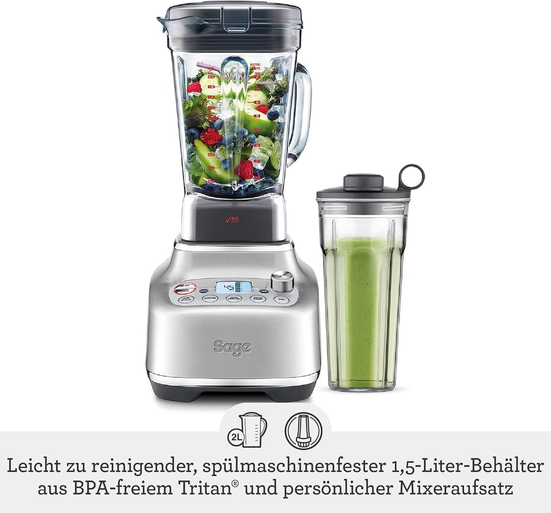 Sage - The Super Q - Standmixer - Ultrastark, Schnell, Leise, 5 One-Touch-Programme, 12 Geschwindigk