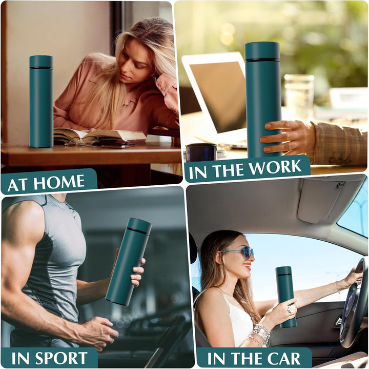 Homealexa 500ml Thermosflasche, Vakuum Isolierbecher Trinkflasche aus 304 Edelstahl, LED-Touchscreen