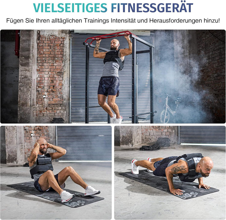 ZELUS Gewichtsweste Verstellbar 0,5-10,5kg / 0,5-20,5kg Trainingweste mit 20 Einstellbaren Gewichten