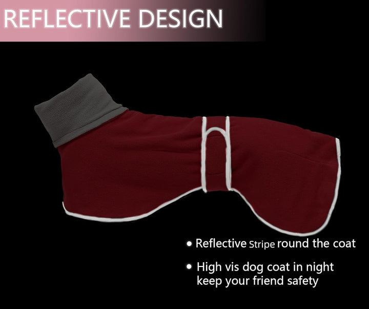 Morezi Winter Hundemantel mit reflektierender Leiste, weiches Polyester-Fleece, verstellbares Band,