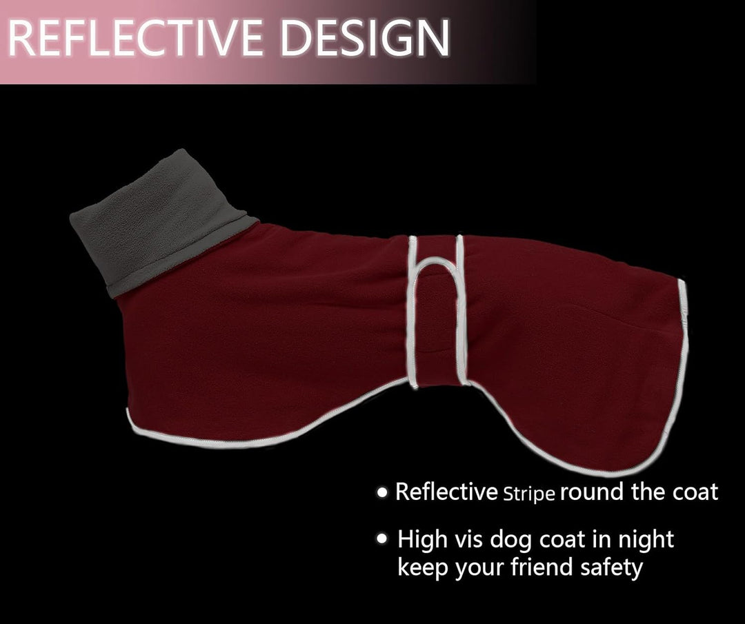 Morezi Winter Hundemantel mit reflektierender Leiste, weiches Polyester-Fleece, verstellbares Band,