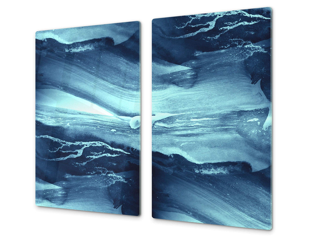Küchenbrett aus Hartglas und Induktionskochplattenabdeckung – Schneideplatten SINGLE mit 60 x 52 cm
