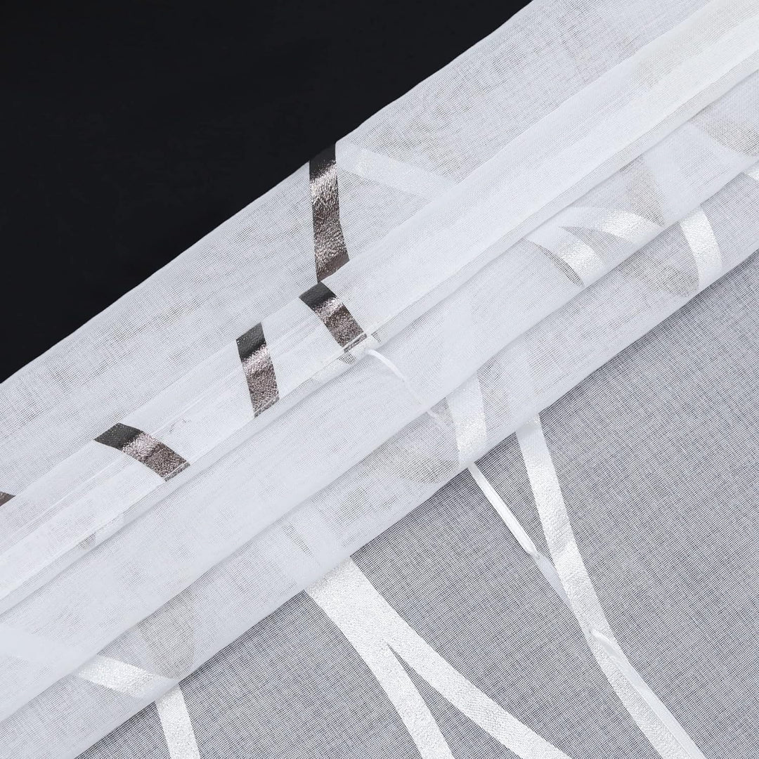 CORLIF Raffrollo mit Ösen Gardinen Küche Raffgardinen Transparent Ösenrollo Vorhänge Mit Wellen-Druc