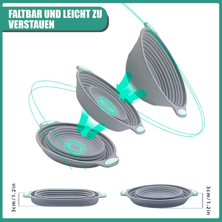 Professionelles Brotbackset aus Silikon – 2 faltbare & waschbare Gärkörbchen (rund & oval) mit Zubeh