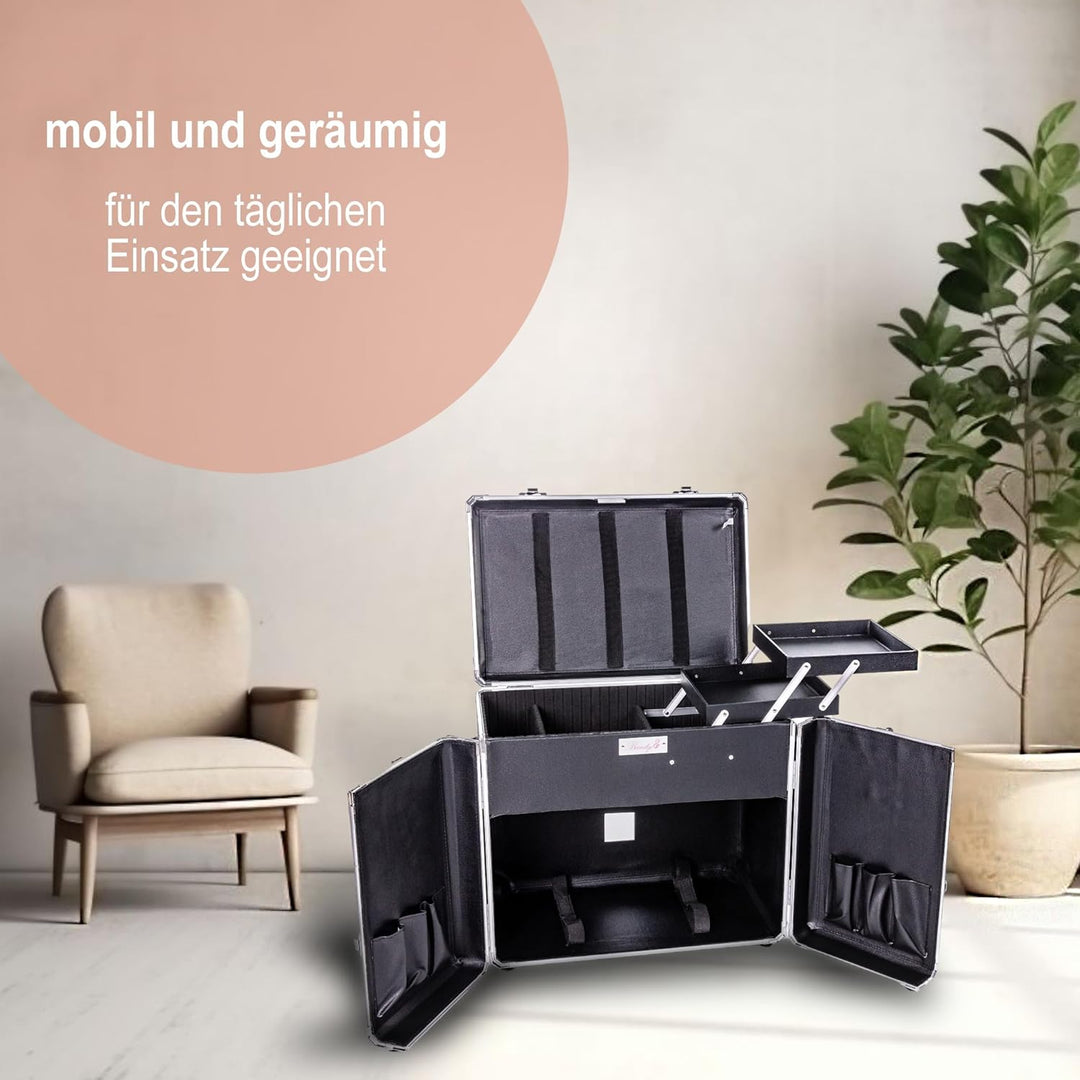 Fusspflegekoffer Rollkoffer ideal für die Mobile Fusspflege Trolley-Koffer Glamour Rosagold Metallic
